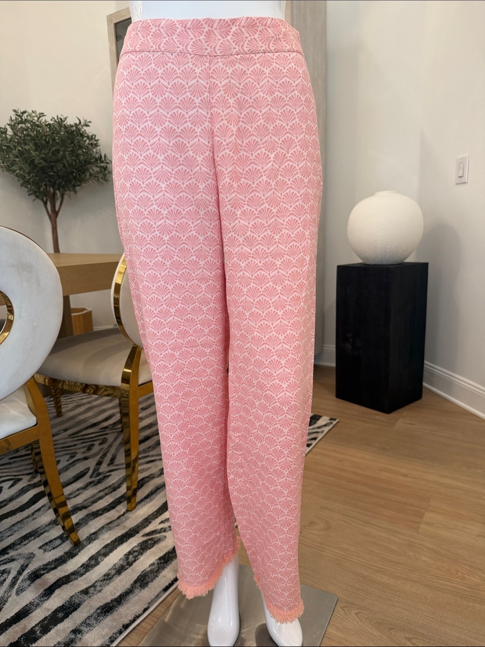 Women's Pink Patterned Knit Pants
